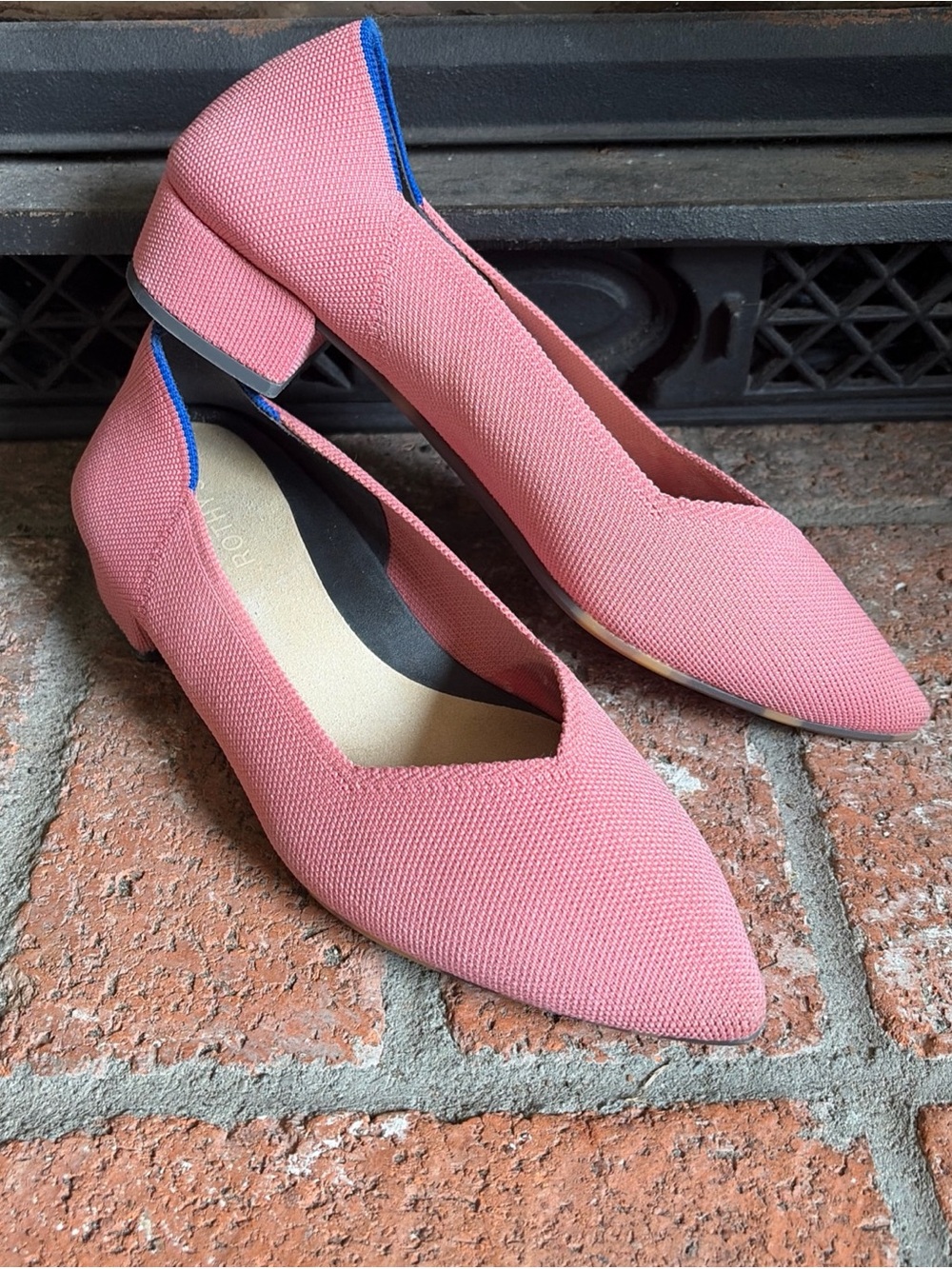 Rothy's The High Point Heels Tulip Pink 10 Knit Slip On block Heel Classic